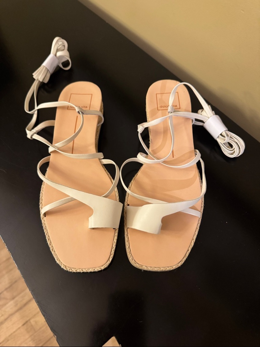Dolce Vita Cream Lace-Up Strappy Sandals